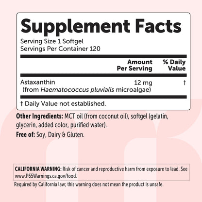Microingredients Astaxanthin 12mg